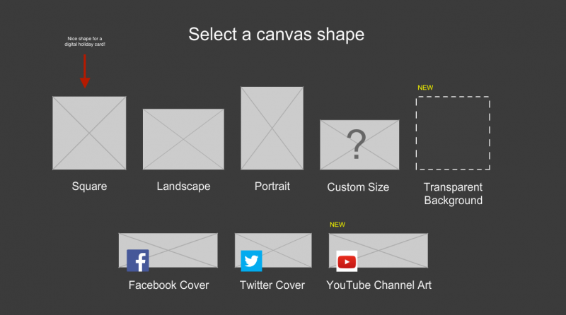 canvas shape digital holiday card